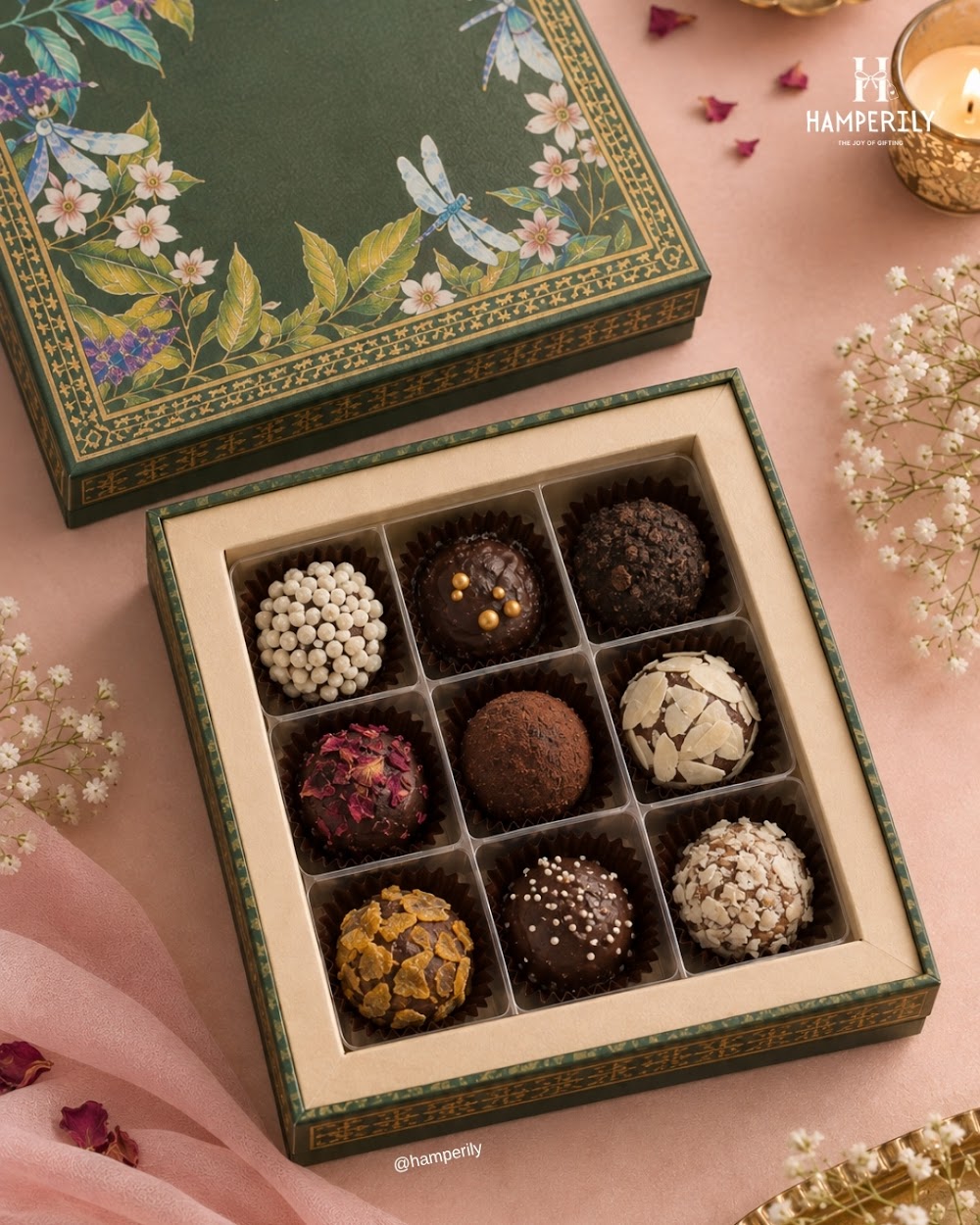 Box of handmade chocolates